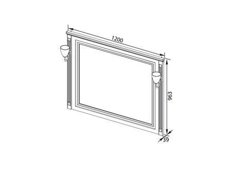 Зеркало «Aquanet» Паола 120 Белый, Золото (00186105)