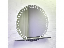 Зеркало «Comforty» Арзамас-80, LED-Подсветка, Полка-Графит, 80x80см (00-00014152CF)