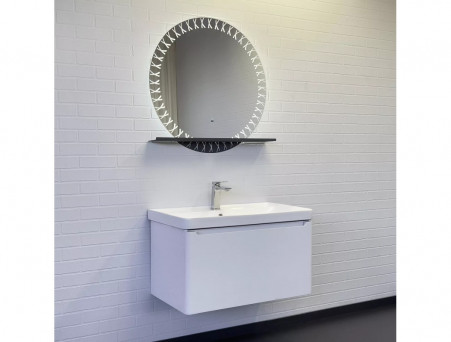 Зеркало «Comforty» Арзамас-80, LED-Подсветка, Полка-Графит, 80x80см (00-00014152CF)