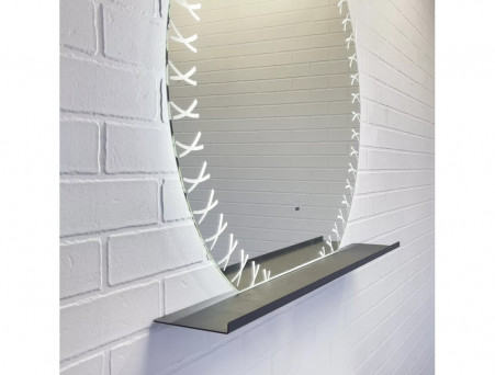 Зеркало «Comforty» Арзамас-80, LED-Подсветка, Полка-Графит, 80x80см (00-00014152CF)