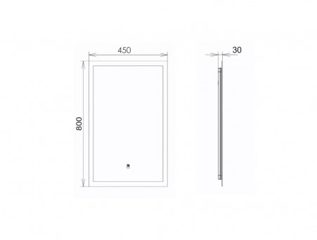 Зеркало «Comforty» Эдельвейс-45, LED-Подсветка, Антизапотевание, 45x80см (00-00014148CF)