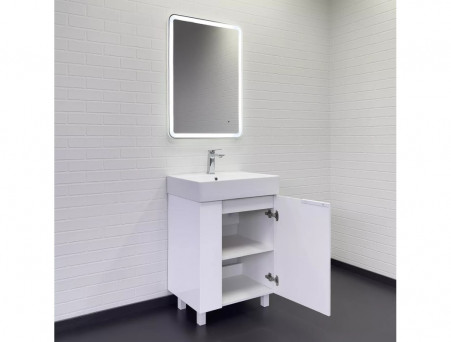 Тумба с Раковиной «Comforty» Асти-60Н, Белый Глянец, 60x86см (00-00019247CF)