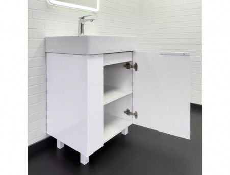 Тумба с Раковиной «Comforty» Асти-60Н, Белый Глянец, 60x86см (00-00019247CF)