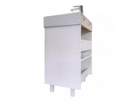 Тумба с Раковиной «Comforty» Асти-60Н, Белый Глянец, 60x86см (00-00019247CF)