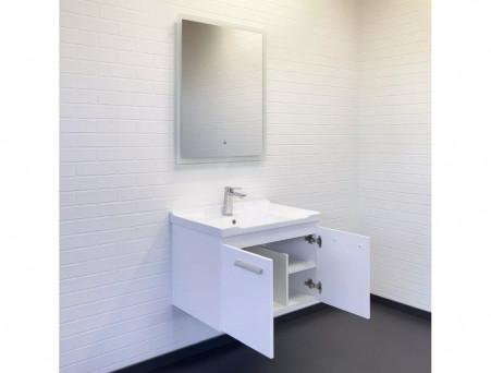 Тумба с Раковиной «Comforty» Рига-70, Белый Глянец, 72x55см (00-00018684CF)