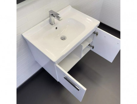 Тумба с Раковиной «Comforty» Рига-70, Белый Глянец, 72x55см (00-00018684CF)