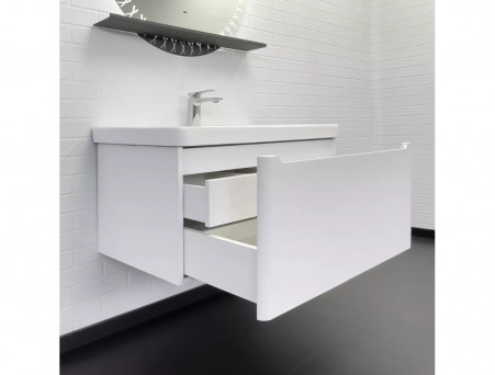 Тумба с Раковиной «Comforty» Арзамас-80, 2 Ящика, Белый Глянец, 81x48см (00-00017884CF)