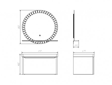 Тумба с Раковиной «Comforty» Арзамас-80, 2 Ящика, Белый Глянец, 81x48см (00-00017884CF)