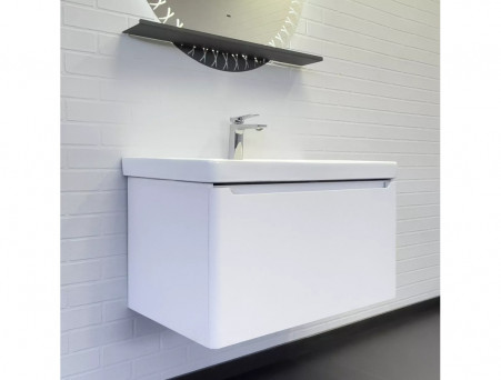 Тумба с Раковиной «Comforty» Арзамас-80, 2 Ящика, Белый Глянец, 81x48см (00-00017884CF)