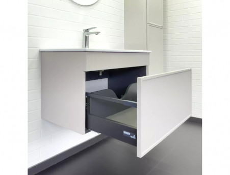 Тумба с Раковиной «Comforty» Мадрид-80, Серый Шёлк, 81x47см (00-00018685CF)