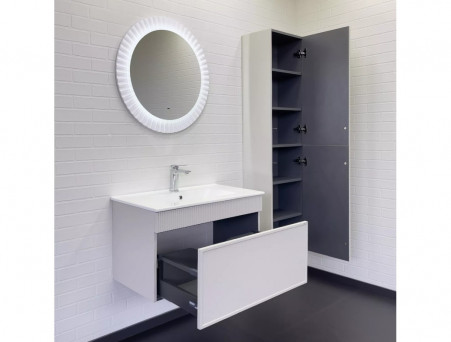 Тумба с Раковиной «Comforty» Мадрид-80, Серый Шёлк, 81x47см (00-00018685CF)