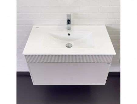 Тумба с Раковиной «Comforty» Мадрид-80, Серый Шёлк, 81x47см (00-00018685CF)