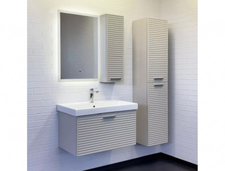 Шкаф-Колонна «Comforty» Касабланка-35, Серый Шёлк, Ручка Металлик, 35x160см (00-00020082CF)