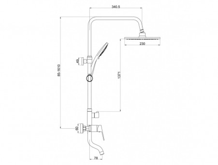 Душевая Система «Gross Aqua» Flat, Латунь, Хром (GA9008SMD02)