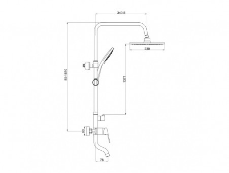 Душевая Стойка «Gross Aqua» Flat Matt White, Латунь, Белый (GA9008SMD02MW)