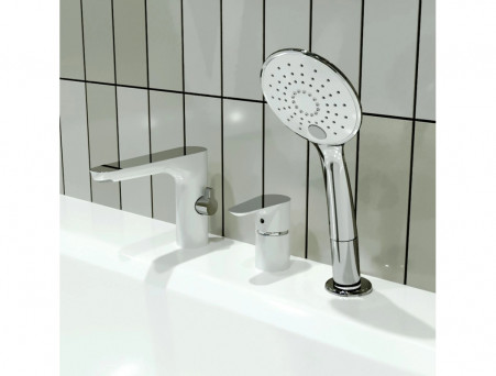 Смеситель для Ванны «Gross Aqua» Space White Chrome Врезной, Латунь, Белый (1209288СW)