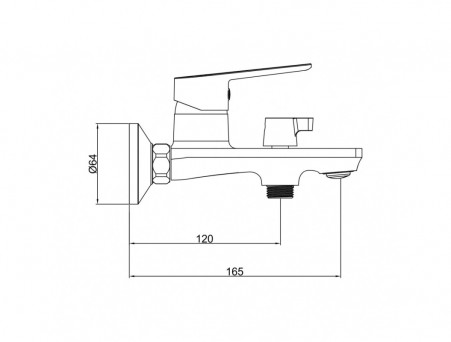 Смеситель для Ванны «Gross Aqua» Dyno, Латунь, Черный (2105285MB)