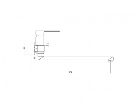 Смеситель для Ванны «Gross Aqua» Edge, Латунь, Хром (2800880C-35F)