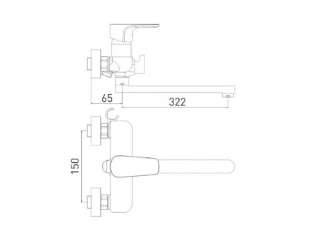 Смеситель для Ванны «Gross Aqua» Evo, Латунь, Хром (7121297С-35L(F))
