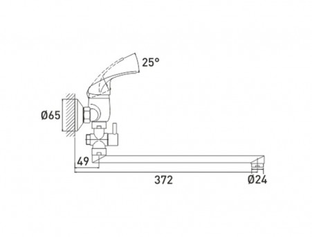 Смеситель для Ванны «Gross Aqua» Mini, Латунь, Хром (7210213-35F)