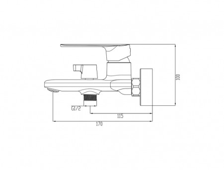 Смеситель для Ванны «Gross Aqua» Scandi, Короткий Излив, Латунь, Хром (2550545C)