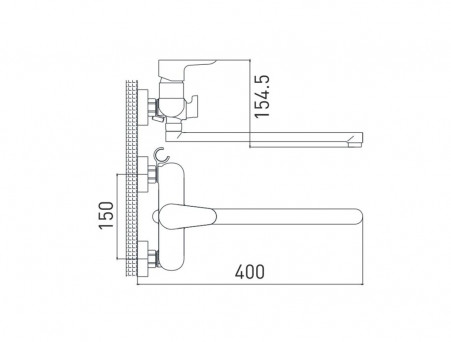 Смеситель для Ванны «Gross Aqua» Space White Chrome, Латунь, Белый (7515288СW-35L(F))
