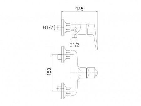 Смеситель для Душа «Gross Aqua» Vista, Латунь, Хром (5740267C-S)