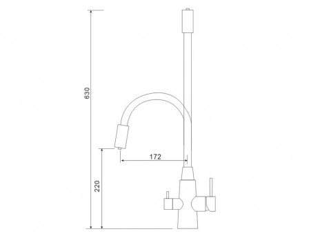 Смеситель для Кухни «Gross Aqua» Neosteel Гибкий Излив, Нержавеющая Сталь, Сатин/Черный (3133611SSB)