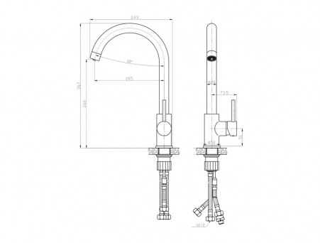 Смеситель для Кухни «Gross Aqua» EverydayPlus, Латунь, Хром (3255609C)