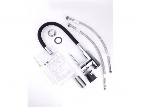 Смеситель для Кухни «Gross Aqua» ColorFlex с Гибким Изливом, Латунь, Черный (3241508B)