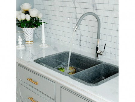 Смеситель для Кухни «Gross Aqua» ColorFlex с Гибким Изливом, Латунь, Серый (3241508G)