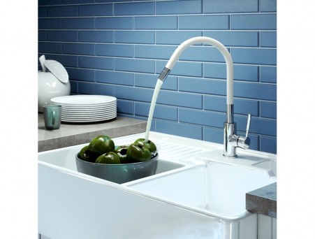 Смеситель для Кухни «Gross Aqua» ColorFlex с Гибким Изливом, Латунь, Белый (3241508W)