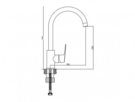 Смеситель для Кухни «Gross Aqua» Dyno, Высокий Излив, Латунь, Хром (3242285C-B02)