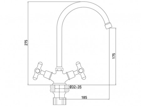 Смеситель для Кухни «Gross Aqua» Retro, Латунь, Хром (6015083С-B01)