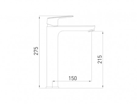 Смеситель для Раковины «Gross Aqua» Flat, Высокий Излив, Латунь, Хром (6230520C)