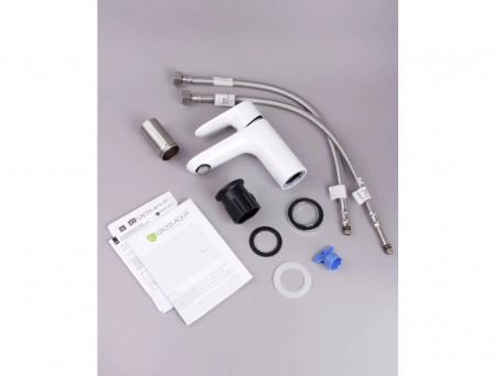 Смеситель для Раковины «Gross Aqua» Space White Chrome, Латунь, Белый (6515288СW)