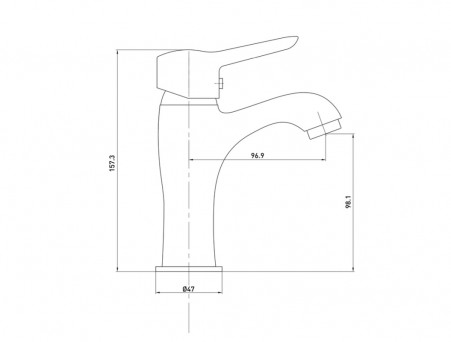 Смеситель для Раковины «Gross Aqua» Alfa, Латунь, Хром (6215313С)
