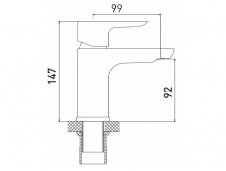 Смеситель для Раковины «Gross Aqua» Space, Латунь, Хром (6515288C)