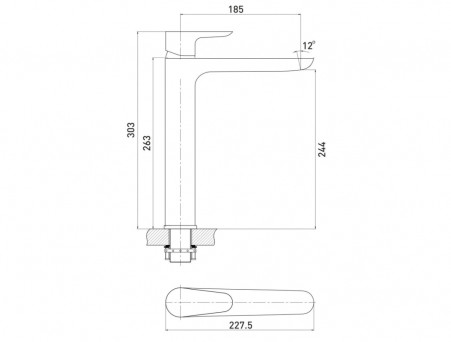 Смеситель для Раковины «Gross Aqua» Space, Латунь, Хром (65155288С)