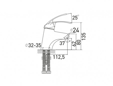 Смеситель для Раковины «Gross Aqua» Nord, Латунь, Хром (6512514С)