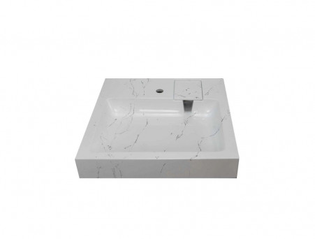Раковина над Стиральной Машиной «Marko» Стандарт 50, Белый Мрамор (5227500-1)