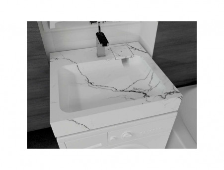 Раковина над Стиральной Машиной «Marko» Стандарт 50, Белый Мрамор (5227500-1)