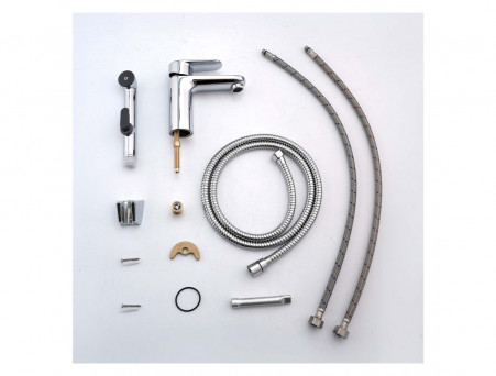 Смеситель для Раковины «Aquatek» Ника 90, с Гигиеническим Ручным Душем, Хром (AQ1812CR)