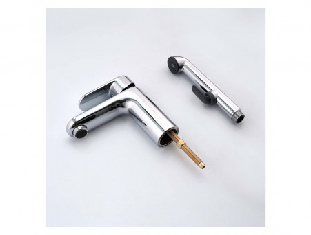 Смеситель для Раковины «Aquatek» Ника 90, с Гигиеническим Ручным Душем, Хром (AQ1812CR)