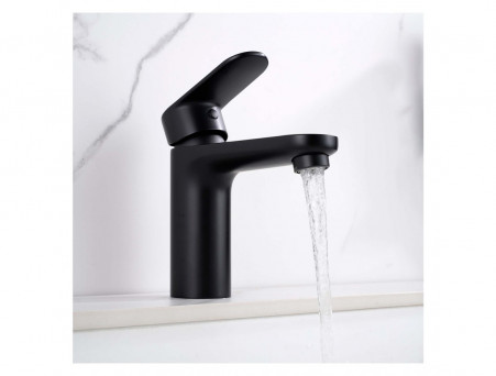 Смеситель для Раковины «Aquatek» Ника 90, с Гигиеническим Ручным Душем, Черный Матовый (AQ1812MB)