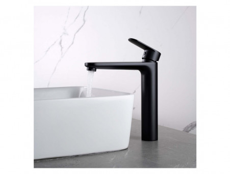 Смеситель для Раковины «Aquatek» Ника 190, без Донного Клапана, Черный Матовый (AQ1804MB)