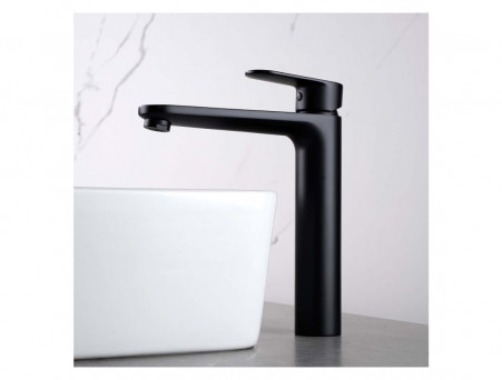 Смеситель для Раковины «Aquatek» Ника 190, без Донного Клапана, Черный Матовый (AQ1804MB)