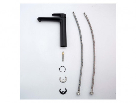 Смеситель для Раковины «Aquatek» Ника 190, без Донного Клапана, Черный Матовый (AQ1804MB)