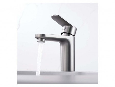 Смеситель для Раковины «Aquatek» Ника 90, без Донного Клапана, Оружейная Сталь (AQ1810BGM)