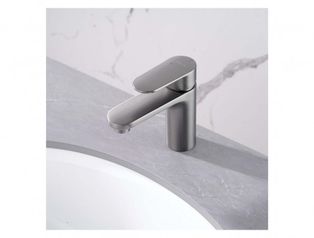 Смеситель для Раковины «Aquatek» Ника 90, без Донного Клапана, Оружейная Сталь (AQ1810BGM)